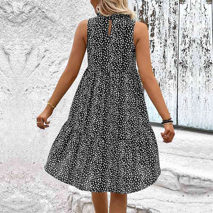 Leopard Print Sleeveless Mini Dress