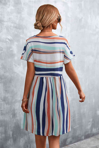 Striped Round Neck Dress