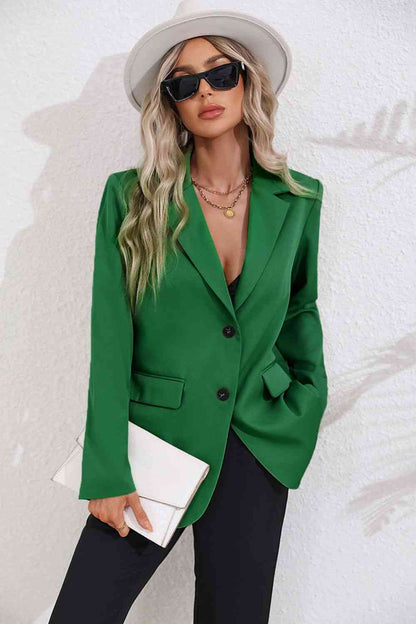 Lapel Collar Long Sleeve Blazer