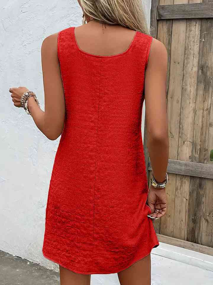 Asymmetrical Neck Sleeveless Dress